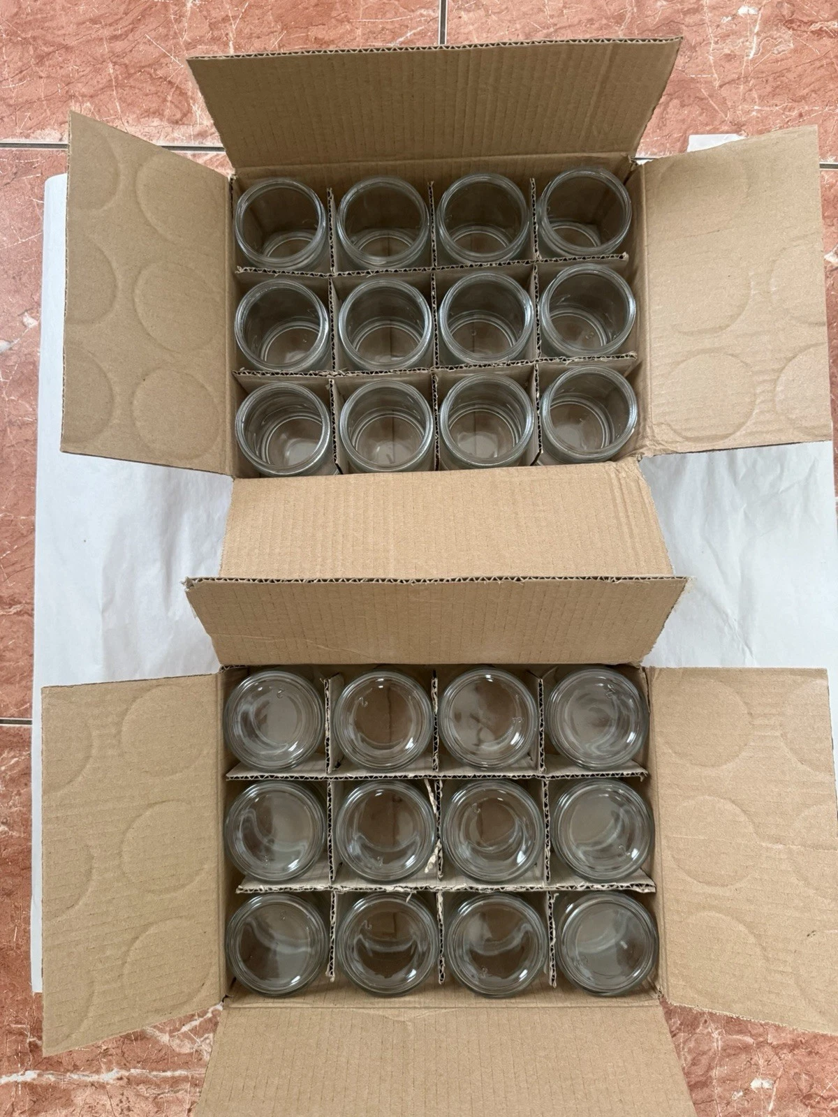 10 Packs Clear Glass Jars NO Lids Bulk Lot - 120 Jars Total