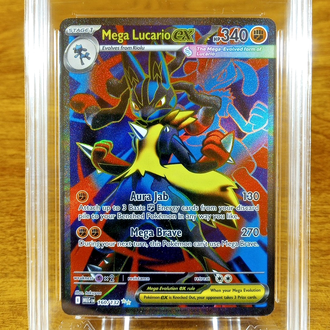 Pokemon Mega Evolutions Mega Lucario EX 160/132 AGS Mint+ 9.5 FA