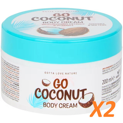 X2 Feuchtigkeitsspendende Körpercreme mit Kokosnuss-Extrakt und Sheabutter 200ml