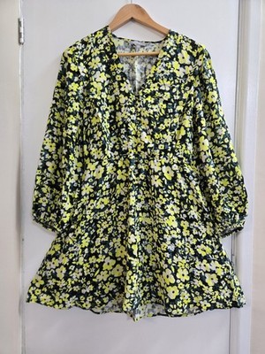Bnwot - Oliver Bonas - Size 8 - Cottagecore Boho - Lime green Summer mini dress
