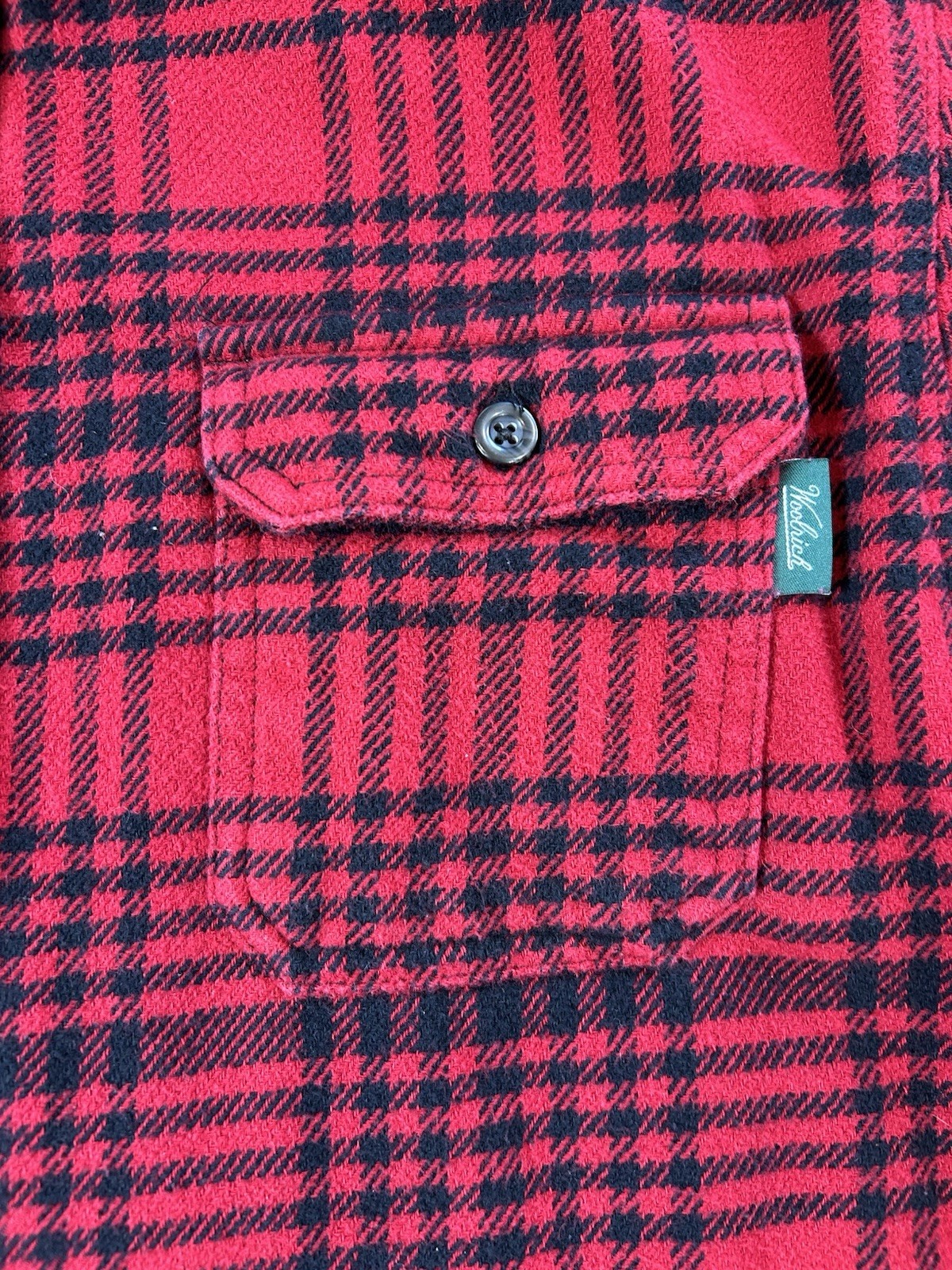 WOOLRICH Brawny Flannel Shirt Jacket Ruby Red Bla… - image 4