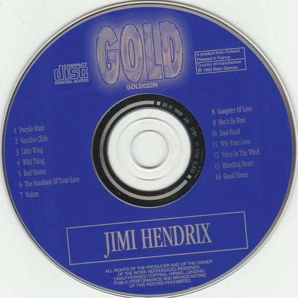 Jimi Hendrix Gold CD Niederlande Gold 1996 GOLD022N - Bild 2 von 3