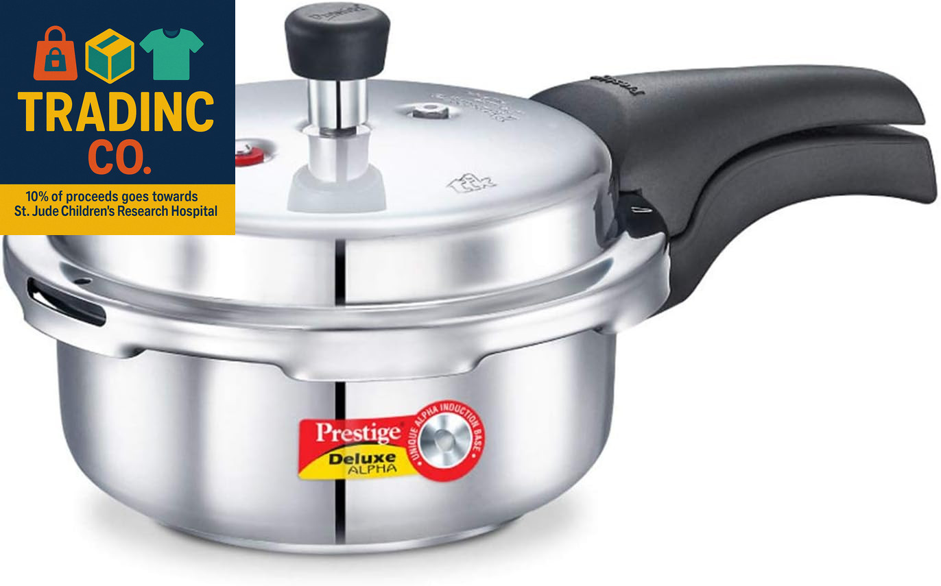 Deluxe Alpha Stainless Steel Pressure Cooker, 2 Liters/2.11 Quarts