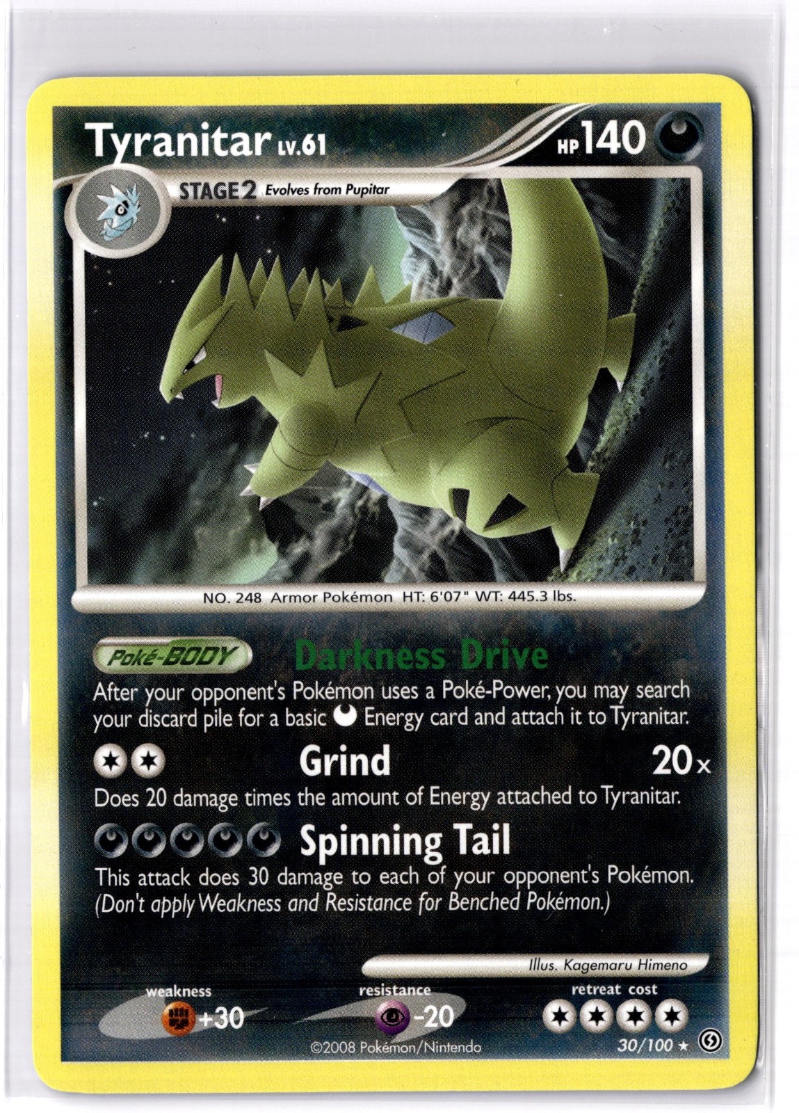 Tyranitar 30/100 Stormfront Regular Mid Era Vintage Pokemon Card