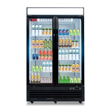 48" Black 2 Glass Door Commercial Refrigerator