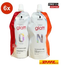 6 Sets Schwarzkopf Glatt No 0 Hair Straightener Rebonding Straightening 400ml