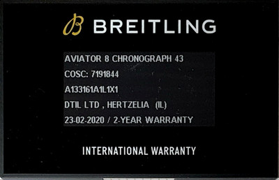 Breitling Navitimer Aviator 8 A133161A1L1X1 Authentic Watch Certificate Warranty