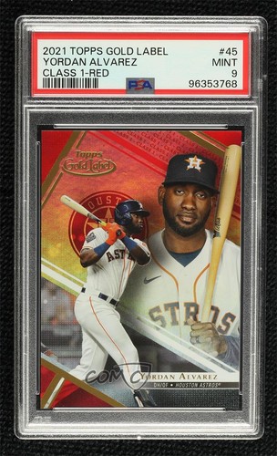Yordan Alvarez [Class 1 Red] #45 2020 Topps Gold Label card
