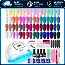 32 Colors Gel Nail Polish Kit with UV Light - Soak Off DIY Manicure Set, Nail Ar