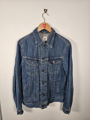 Lee Jeansjacke Herren Medium Regular Rider Trucker Blau Retro Biker