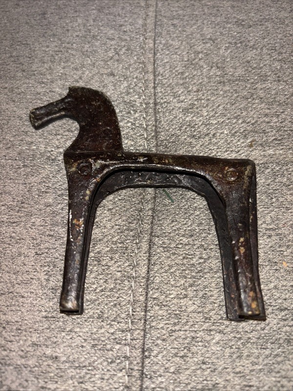 antique bronze trojan horse statue Etruscan 5”