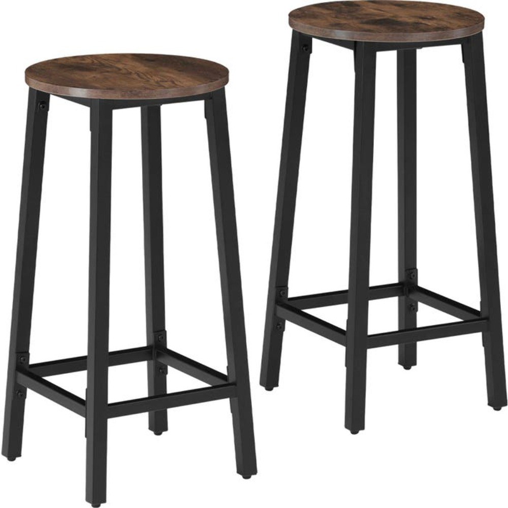 Tabourets de bar bois foncé lot de 2 pour îlot central et cuisine américaine branchée