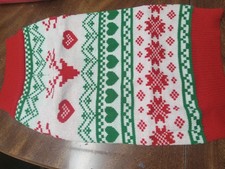 Large Dog Sweater, Red, Green, and White Xmas Sweater
