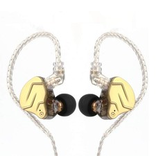 Linsoul KZ ZSN PRO X Dual Driver 1BA 1DD Hybrid Metal Earphones HiFi Gold