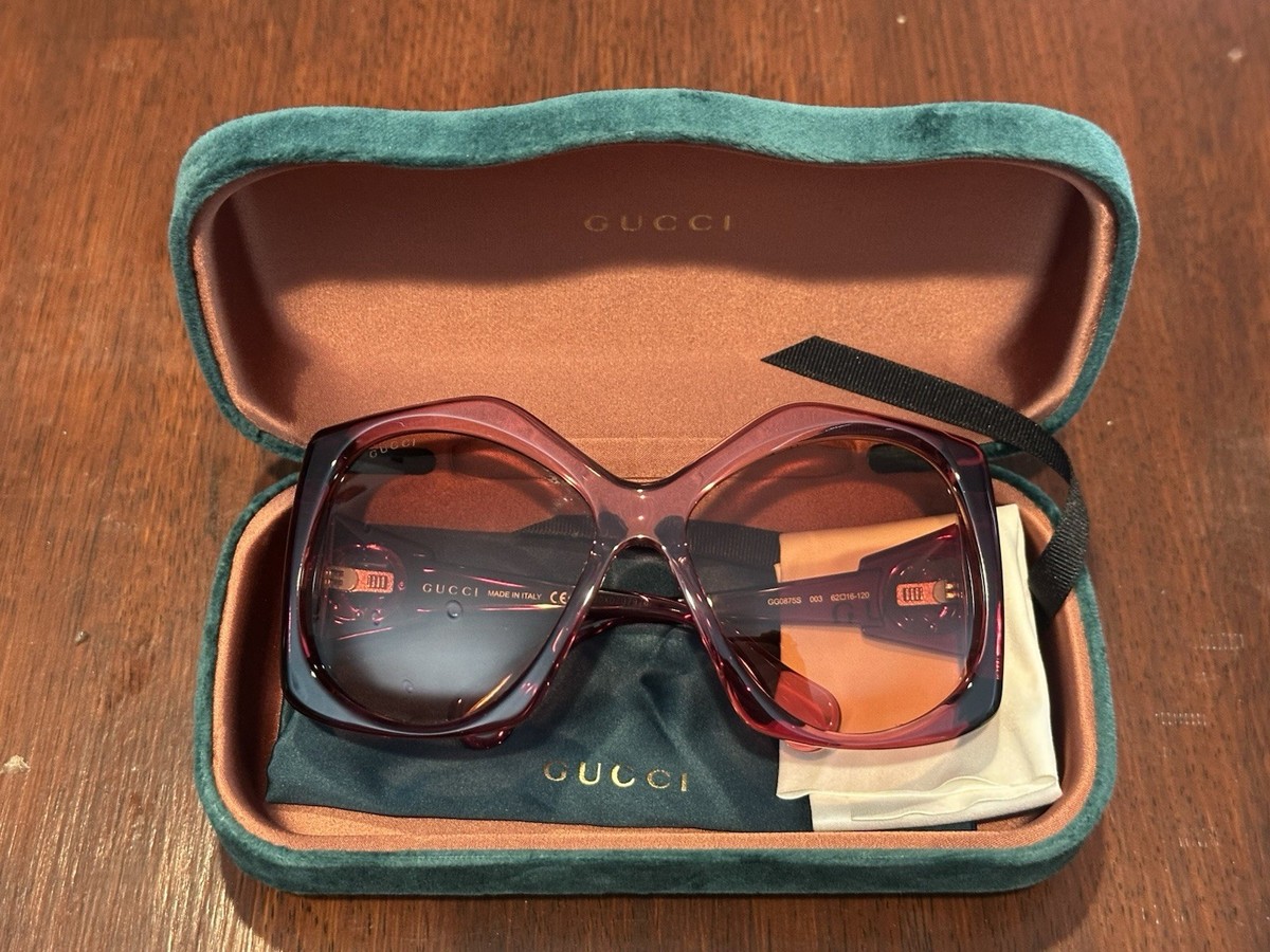 NEW GUCCI GG0875S 003 OVERSIZED PINK WOMEN SUNGLASSES GUCCI  display picture 3