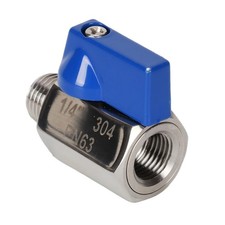 Stainless Steel Mini Ball Valve Shut-Off Valve W/ 1/4" NPT Female  Male Thread