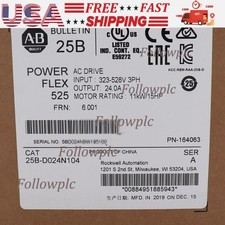 2022 Allen Bradley 25B-D024N104 /A Powerflex 525 AC Drive 15HP Surplus SEALED