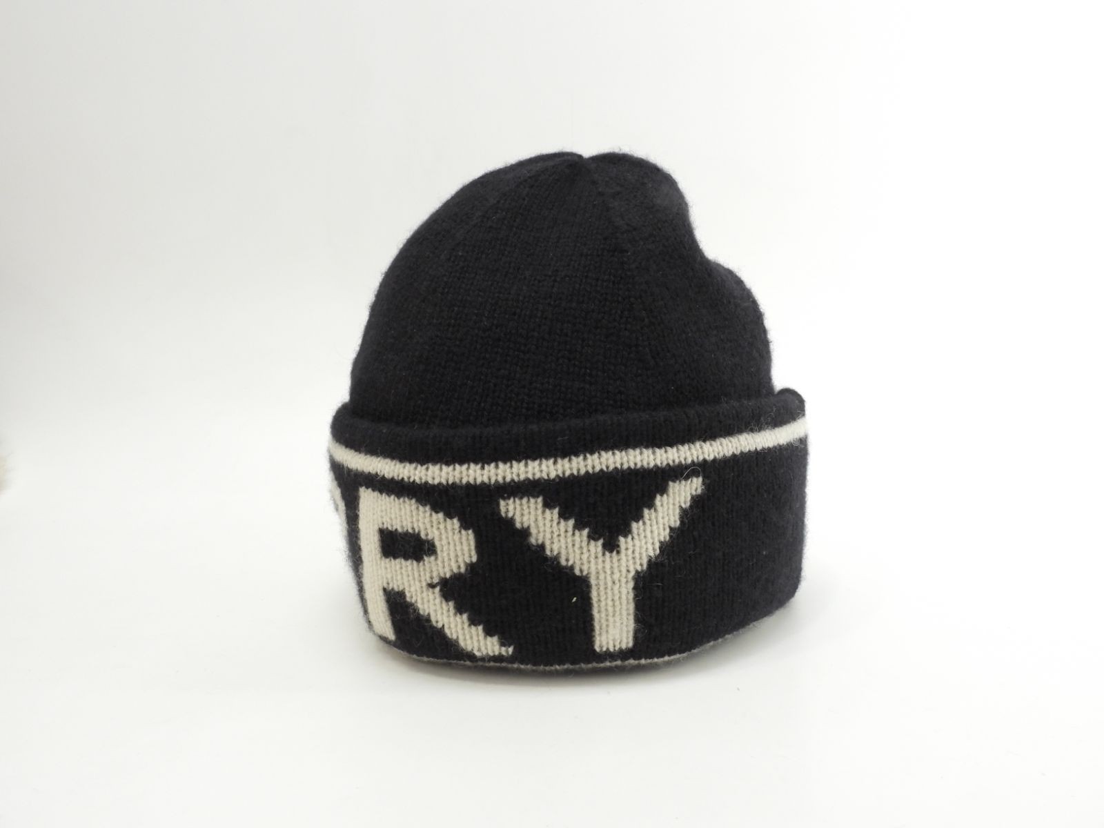 Burberry Knit Hat Cashmere 100 Black And White Head Warmer thumbnail 6