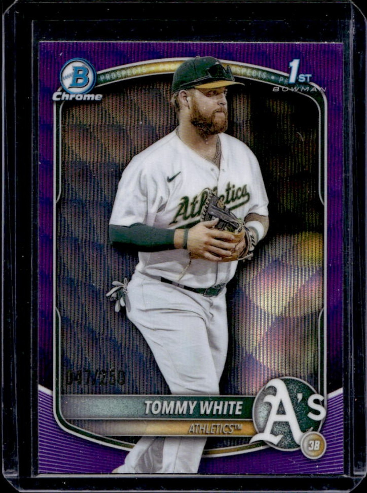 2025 Bowman Chrome Tommy White Purple Wave Refractor 1st #47/250