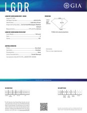 1.08 Cts RADIANT Cut GIA Certified Lab Grown CVD Diamond E Color VS1 Clarity 393.52 per carat