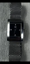 Ladies ESQ Watch Black Face Diamond Markers Stainless Steel Swiss Women Metal 