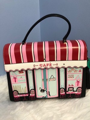 NEW KATE SPADE MA CHERIE CAFE FRENCHIE DOG SATCHEL SHOULDER HANDBAG PURSE 