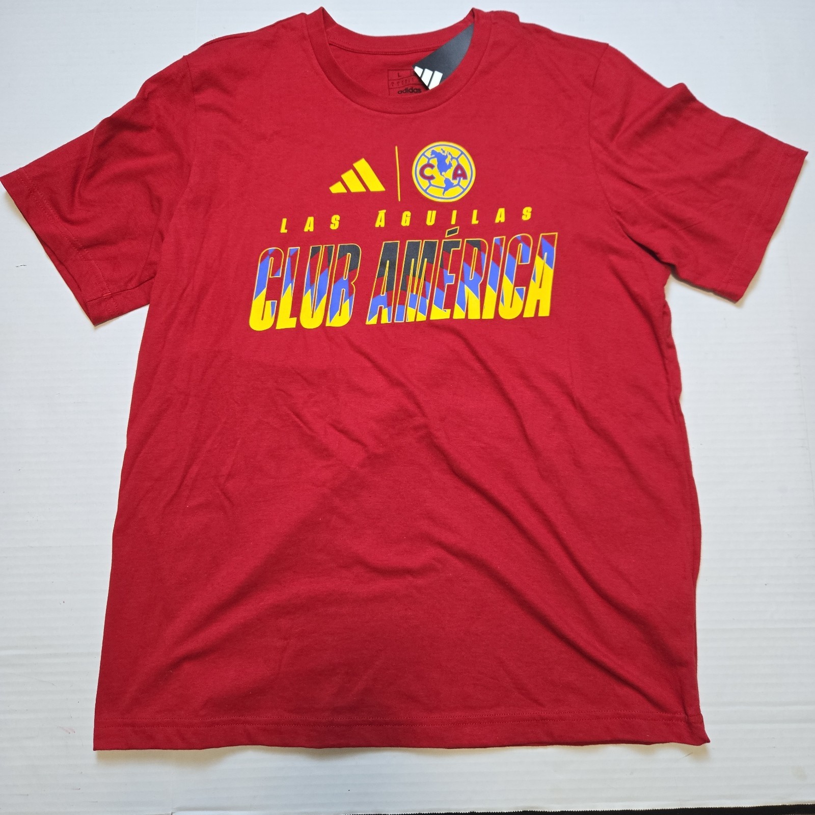 New Adidas Club America Las Aguilas Men's T-Shirt Large Red Futbol Logo Mexico