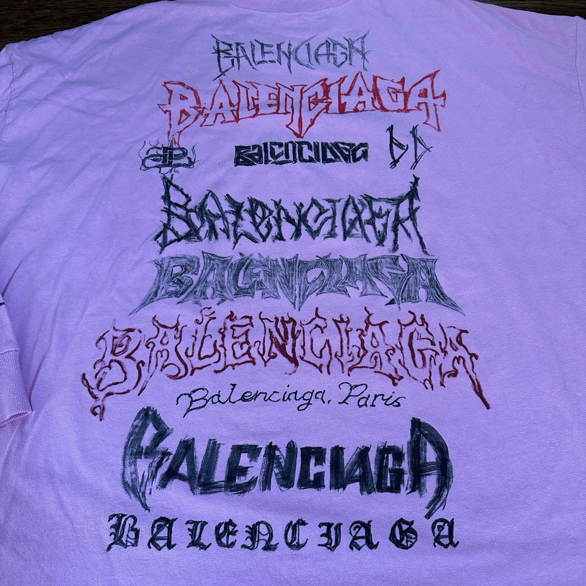 Balenciaga DIY Metal Recycle Jersey Pink Long Sleeve Size 1 NWT 