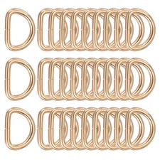 Metal D Ring Heavy Duty Welded D Rings Metal Buckle 3/4" Light Gold 30Pcs