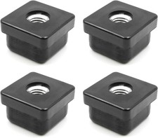Design61 4X Gewindestopfen Vierkantrohrstopfen 25x25 mm 2 mm mit M10
