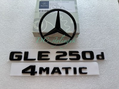 Glanz Schwarz Heck Kofferraum Kofferraum Stern Emblem & Embleme für Mercedes GLE250d W166 SUV