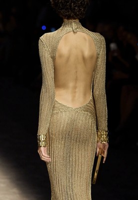S - Tom Ford Runway Gold open-back knitted maxi Dress - BNWT | eBay UK