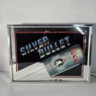 Vtg 1985 Coors Light Silver Bullet Beer Sign Lighted Bar Man Cave Chrome Mirror