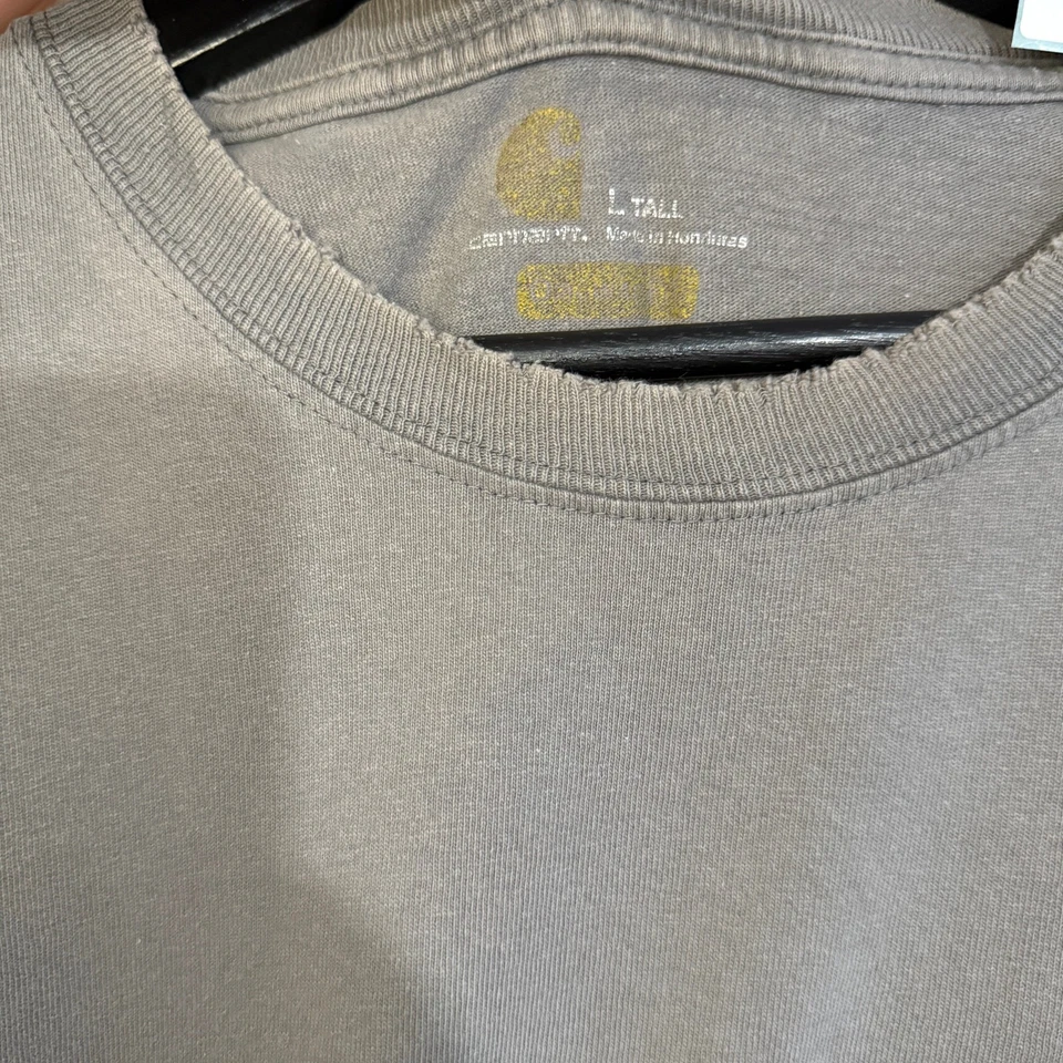 Carhartt K87 Pocket T-Shirt – Charcoal Grey – Size L Tall (Distressed/Thrashed) - Image 4 of 4