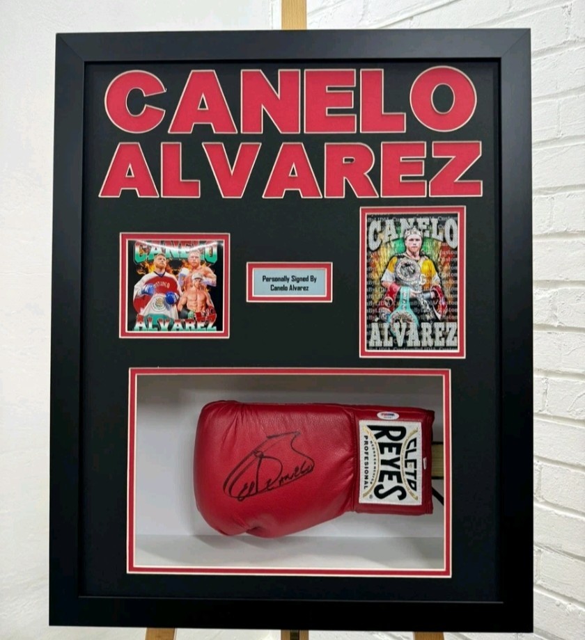 SIGNED CANELO ALVAREZ CLETO REYES GLOVE WITH PSA STICKER PROOF RARE