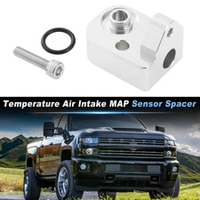 Temperature Air Intake Sensor Spacer Kit for GMC Sierra 6.6L Diesel Silver Tone