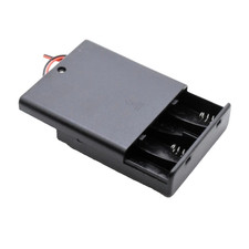 5 Pack AA 4 Slot Battery Holder Case w Cover Leads 3M Pad DIY Arduino LED