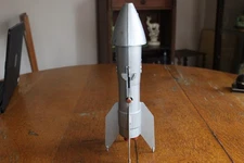 Vintage Rocket Bank Berzac Creation 1957 Astro Mfg Detroit Cast Metal