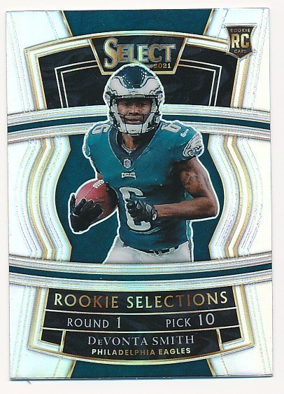 DEVONTA SMITH 2021 PANINI SELECT ROOKIE SELECTIONS SILVER PRIZM #RS-9 RC MINT