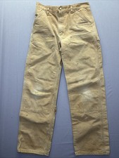 VTG Carhartt Double Knee Duck Pants Made USA Brown 34x34 Workwear 90s B01 BRN