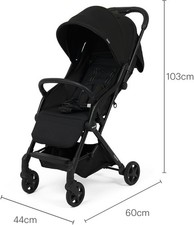 CABIN APPROVED Black Compact Stroller Light Travel Pushchair Foldable Holiday