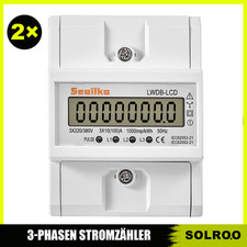 3‑Phasen Drehstrom‑Zwischenzähler geeicht 4‑Draht DIN‑Hutschiene Stromzähler