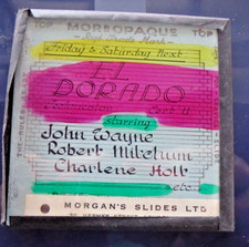 John Wayne & Robert Mitchum magic lantern glass slide 1966 movie EL DORADO