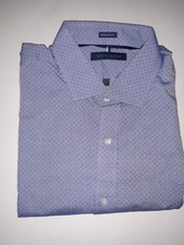 Tommy Hilfiger Men's Regular Fit Stretch Plaid Shirt Blue 17-17.5 x 36/37 XL NEW