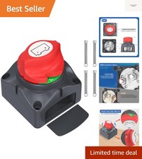 Battery Disconnect Switch 12V-48V Waterproof Marine Battery Cut Off Switch Ma...