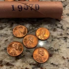 5 five Lincoln Wheat Small Cent 1957-D Copper RD Business Strike Denver US Coin