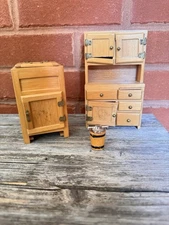 Vintage Dollhouse Miniature Concord Kitchen Cabinet Icebox Ice Cream Maker READ
