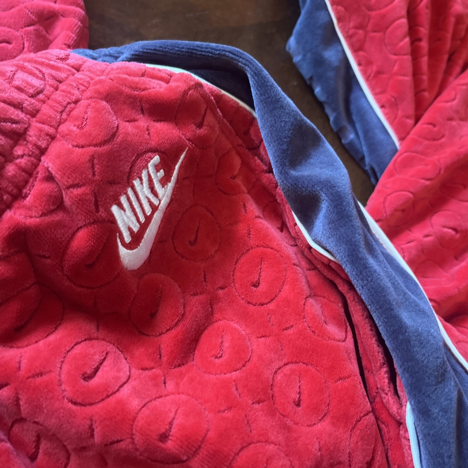 Rare nike x supreme Red Men’s Velvet Tracksuit image 6