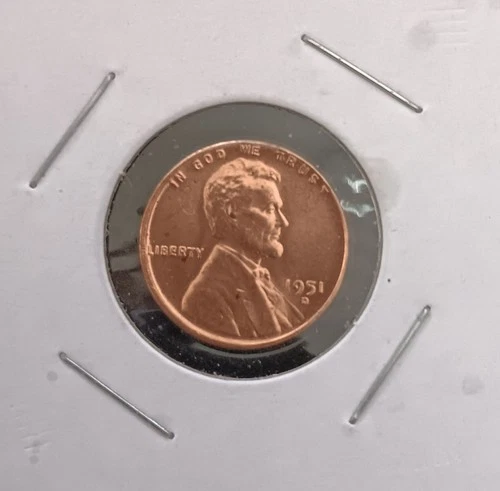 1951-D Lincoln Wheat Cent 1¢ BU Beautiful coin from an original bank roll