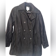 Croft & Barrow Women's Black Double-Breasted Trench Coat